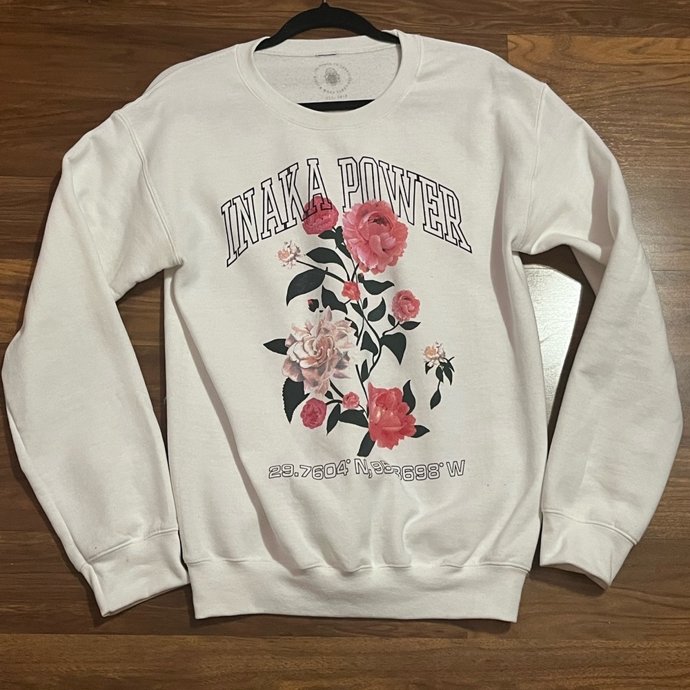 INAKA POWER white floral sweatshirt